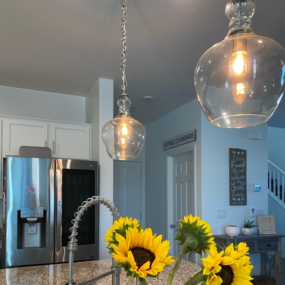 Unopened Pottery Barn Pendant Light 11.5in nickel